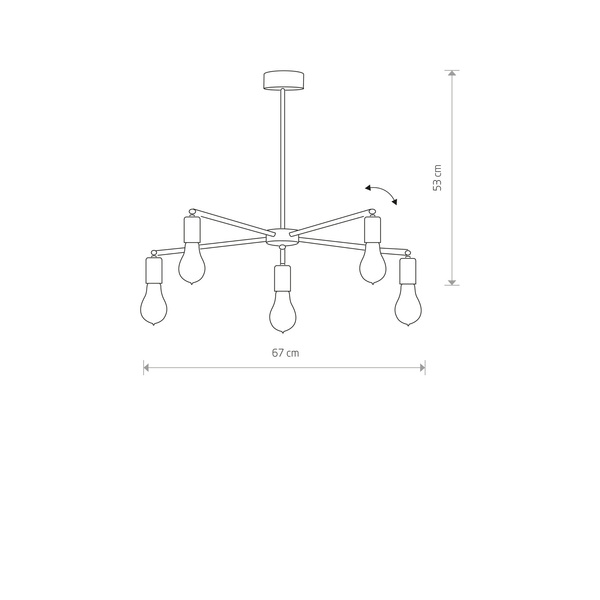 Minimalistyczna lampa STICKS retro śr 70cm