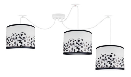 Lampa sufitowa do pokoju chłopca i dziewczynki z motywem piłkarskim Pająk Mundial 3xE27