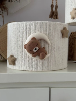 Lampa wisząca do pokoju dziecięcego w stylu Boho Miś 30 cm
