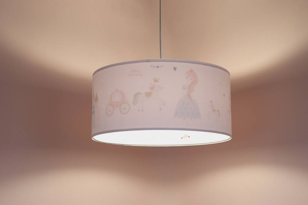 Lampa do pokoju dziewczynki biała Little Princess Welur 40 cm 