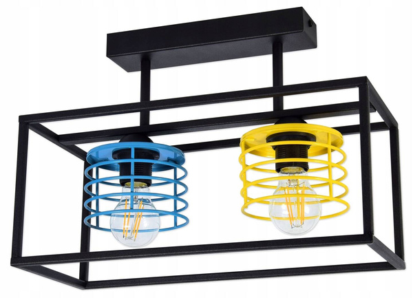 Lampa sufitowa do nowoczesnego pokoju dziecięcego Edison Koszyk 2 Loft 