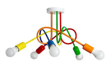 Lampa sufitowa do pokoju dziecięcego kolorowa  Mondo 5 Mix1 Loft Led