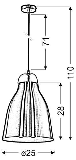 Lampa sufitowa wisząca 1X60W E27 miedziany PENSILVANIA 31-39347