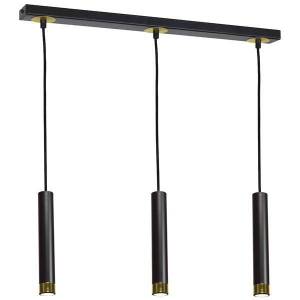 Nowoczesna lampa wisząca DANI BLACK/GOLD 3xGU10 MLP6240