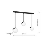 Lampa wisząca SFERA, MLP7237, czarny/biały, 3x40W E14