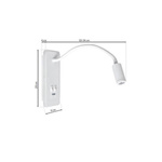 Lampka nocna BASE 8W+2W WHITE ML6349