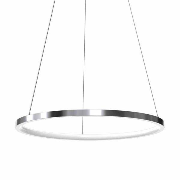 Nowoczesna lampa wisząca ROTONDA CHROME 27W LED 50 cm | Chrom