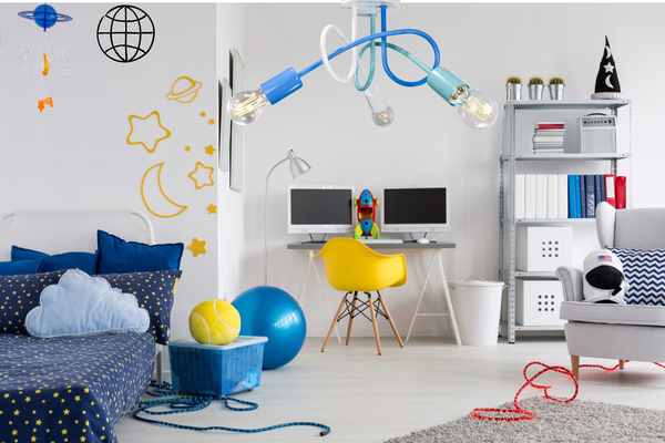 Lampa sufitowa do pokoju dziecka pastelowa Tęczowy Zawijas 3xE27 Led 