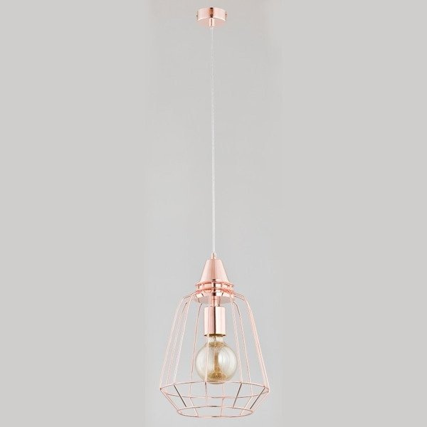 Druciana lampa kratka BASKET miedź śr. 24cm