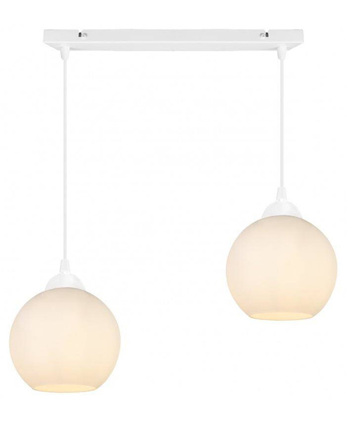 Nowoczesna lampa wisząca kuliste mleczne klosze