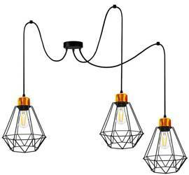 Lampa wisząca czarno-złota 3 Primo P 33-00293