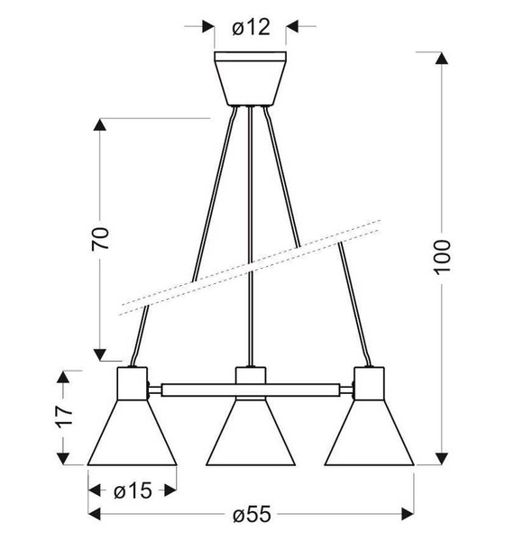 Lampa wisząca czarno-złota matowa sufitowa 3x40W More Candellux 33-71156
