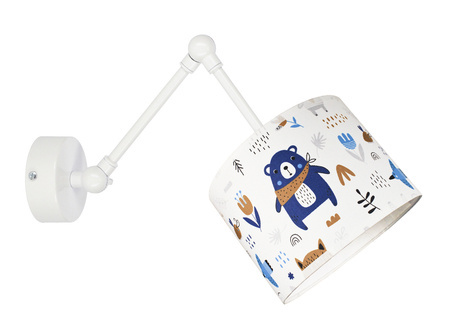Lampa ścienna do pokoju dziecka z motywem misia na przegubie regulowana Teddy 1xE27