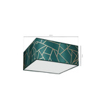 Lampa sufitowa ZIGGY GREEN, MLP7574, butelkowa zieleń/złoty, 2x60W E27 