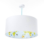 Lampa sufitowa do pokoju dziecięcego Mapa Świata Welur 60 cm