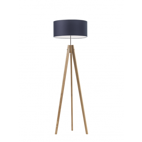 Lampa podłogowa do pokoju dziecka drewniana Magiczny Cylinder różowy abażur 1XE27