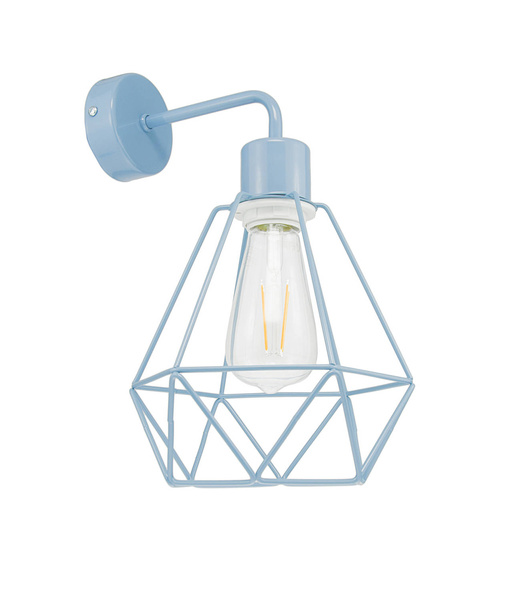 Lampa ścienna do pokoju chłopca i dziewczynki niebieska pastelowa druciak Carmen 1 