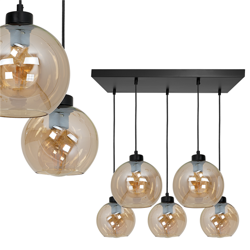 Nowoczesna lampa wisząca prostokąt SOFIA AMBER MLP6592