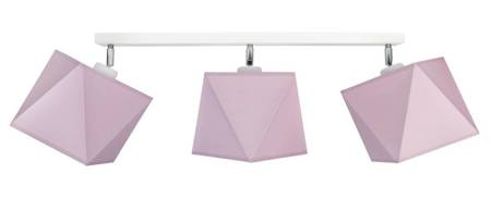 Lampa sufitowa do pokoju dziewczynki różowe abażury 3-punktowa Diament Led