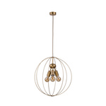 Lampa wisząca druciana zwis BULLET złoty śr. 45cm