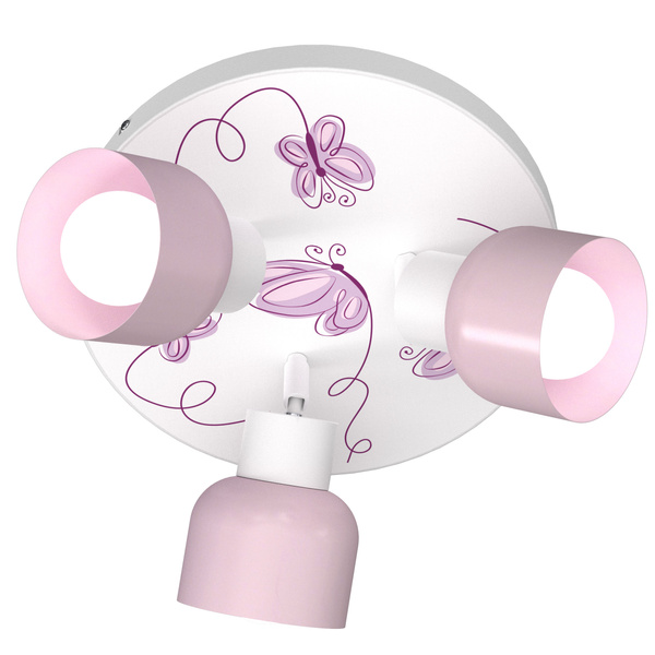 Lampa sufitowa do pokoju dziewczynki Motylki 3xE27