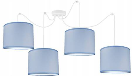 Lampa sufitowa do pokoju chłopca niebieskie regulowane abażury Pająk Blue 4xE27 LED