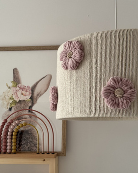 Lampa wisząca do pokoju dziewczynki w stylu Boho Kwiatki Brudny Róż 35 cm