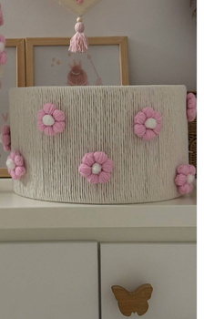 Lampa wisząca do pokoju dziewczynki w stylu Boho Kwiatki Różowe 45 cm