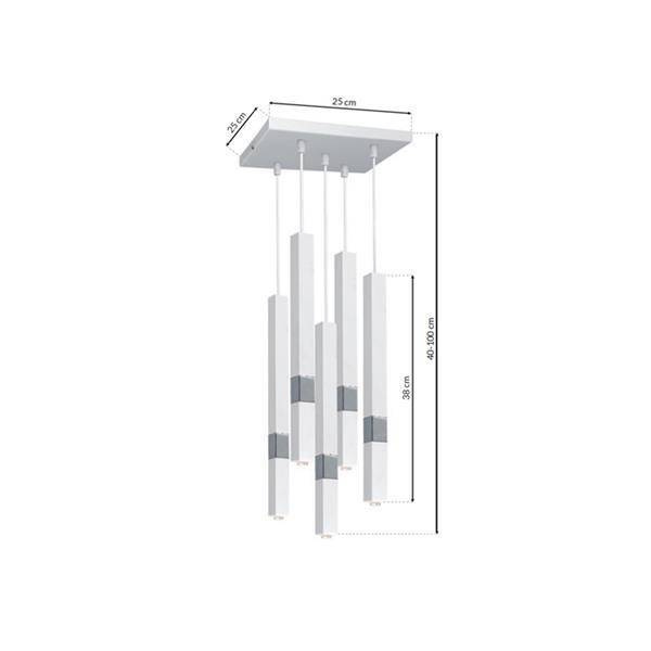 Lampa wisząca CASTRO WHITE / CHROME 5xG9 MLP6561