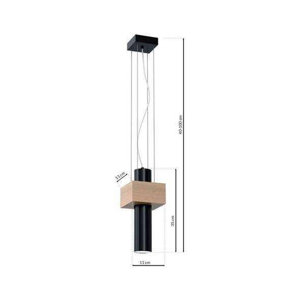 Nowoczesna lampa wisząca WEST BLACK 1xGU10 MLP5509