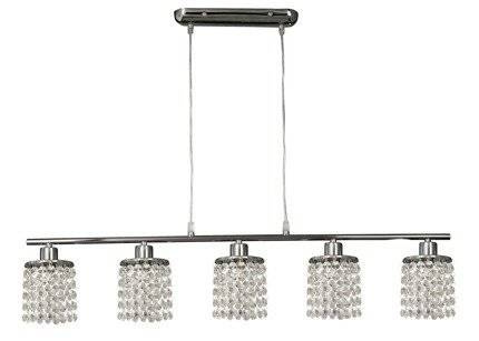 Lampa wisząca chrom z kryształkami białymi 5x40W Royal Candellux 35-28115