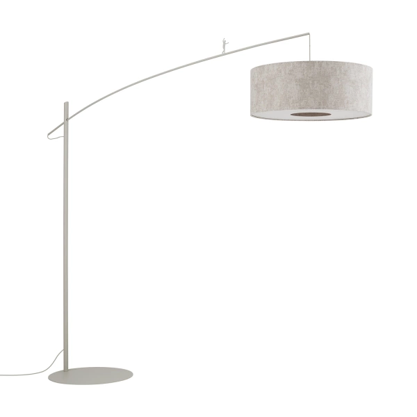 Lampa podłogowa POISE silk gray B E27 wys.230cm dług.255cm przewód 270cm włącznik | 11685