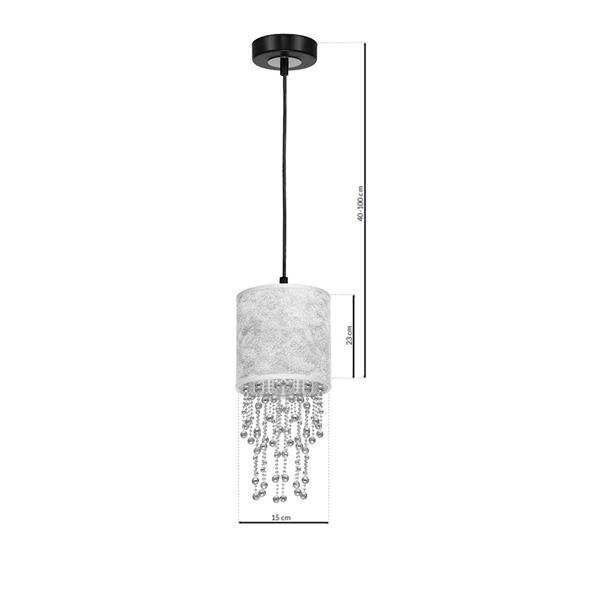 Nowoczesna lampa wisząca ALMERIA SILVER/BLACK 1xE27 MLP6434