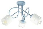 Lampa sufitowa do pokoju dziecka niebiesko-biała SERCA LOFT 3xE27
