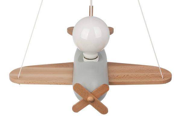 Lampa Samolot do pokoju dziecka Clipper szaro- naturalny