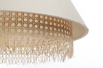 Lampa w stylu Boho podwójny abażur len i naturalny rattan kremowa 
