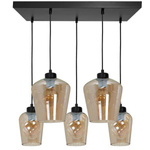 Nowoczesna lampa wisząca prostokąt SANTIAGO AMBER MLP6617
