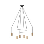 Lampa wisząca nad stół IMBRIA GOLD VI 6x GU10 10W | mosiądz