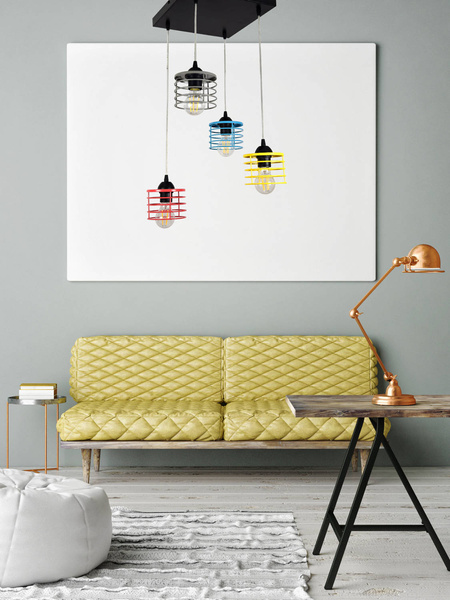Lampa wisząca  do pokoju dziecięcego w stylu loft Edison Koszyk 4xE27