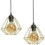 Lampa wisząca INDUSTRIALNA LUPO BLACK/GOLD 3xE27 MLP6271