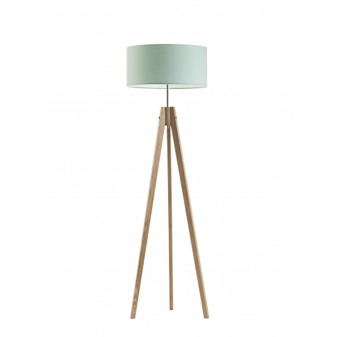 Lampa podłogowa do pokoju dziecka Magiczny Cylinder drewniana niebieski abażur 1XE27