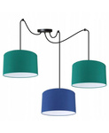 Lampa wisząca do pokoju dziecka niebieskie abażury Pająk 3xE27 led