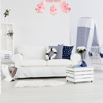 Lampa sufitowa do pokoju dziewczynki różowa w gwiazdki 3xE27