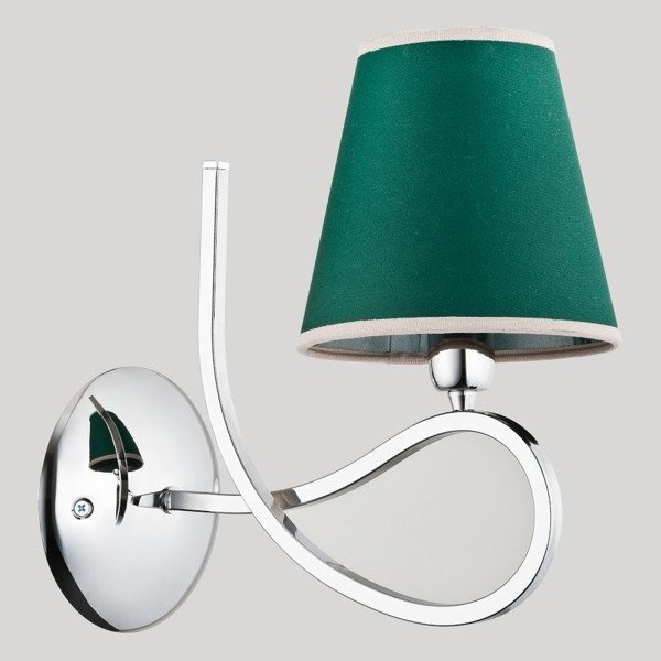 Nowoczesna lampa ścienna WILLMA I chrom/zielony śr. 28cm