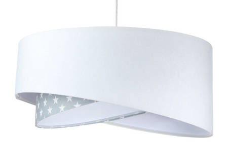 Lampa do pokoju dziewczynki i chłopca biało-szara w gwiazdki