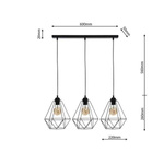 Lampa wisząca BASKET BLACK 3xE27