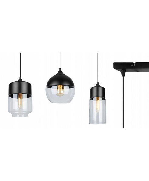 Nowoczesna Lampa Wisząca z Asymetrycznymi Szklanymi Kloszami