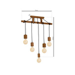 Lampa Wisząca JACK, MLP4358, dąb, 5x60W E27