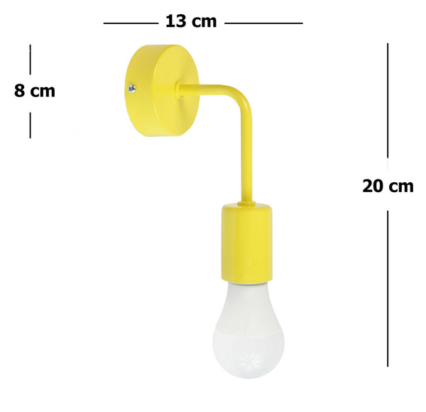 Lampa ścienna kinkiet do pokoju dziecka żółty w stylu loft Vanessa 1xE27