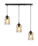 Lampa wisząca czarna/bursztynowa listwa 3xE27 Felis 33-00187